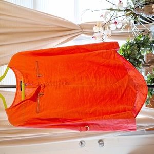 Ellen Tracy orange top xs 100% Linen